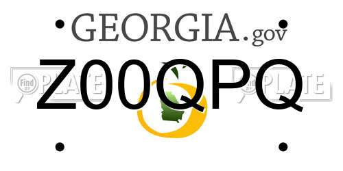 Z00QPQ Georgia License Plate