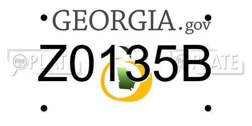 Z0135B Georgia License Plate