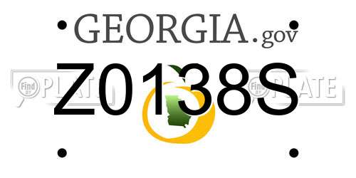 Z0138S Georgia License Plate
