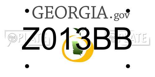 Z013BB Georgia License Plate