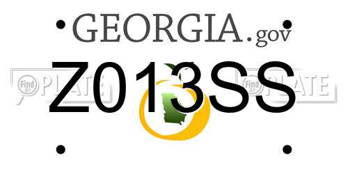 Z013SS Georgia License Plate