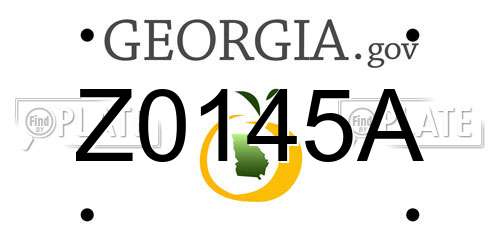 Z0145A Georgia License Plate