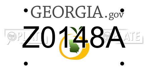 Z0148A Georgia License Plate