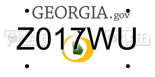 Z017WU Georgia License Plate