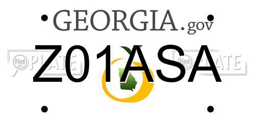 Z01ASA Georgia License Plate