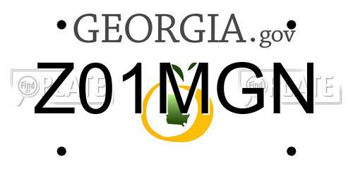 Z01MGN Georgia License Plate