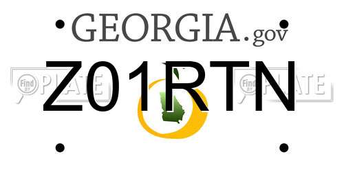Z01RTN Georgia License Plate