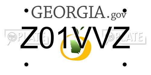 Z01VVZ Georgia License Plate