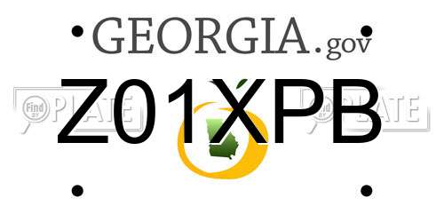 Z01XPB Georgia License Plate