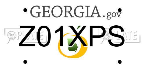 Z01XPS Georgia License Plate