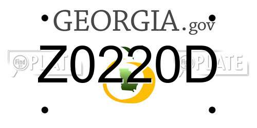 Z0220D Georgia License Plate