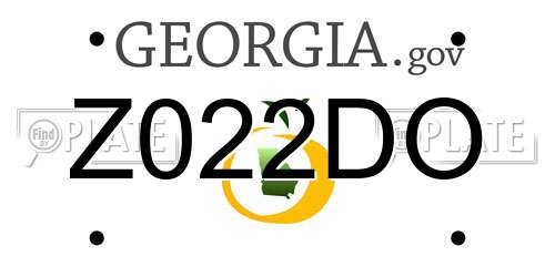 Z022DO Georgia License Plate