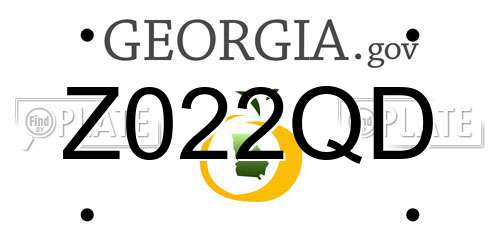 Z022QD Georgia License Plate