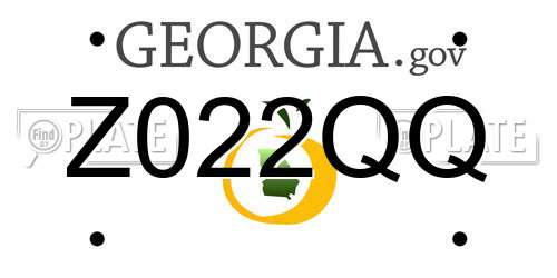 Z022QQ Georgia License Plate