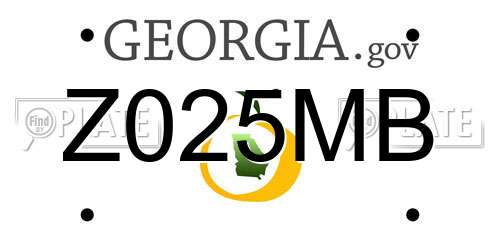 Z025MB Georgia License Plate