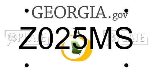 Z025MS Georgia License Plate