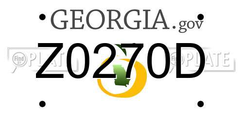 Z0270D Georgia License Plate
