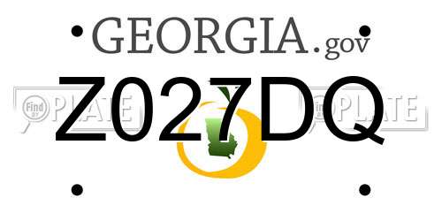 Z027DQ Georgia License Plate