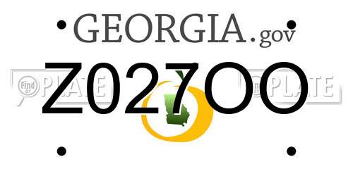 Z027OO Georgia License Plate