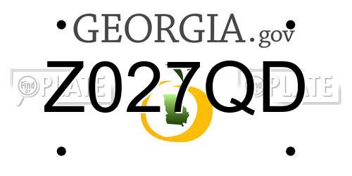 Z027QD Georgia License Plate