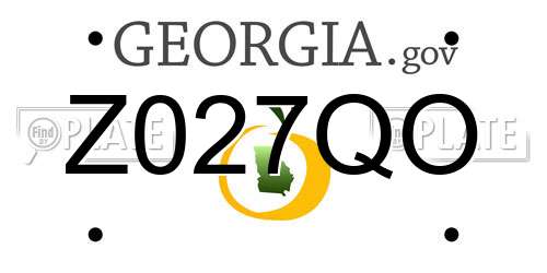 Z027QO Georgia License Plate