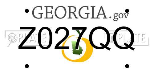 Z027QQ Georgia License Plate