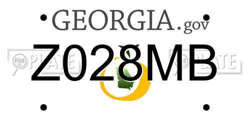 Z028MB Georgia License Plate