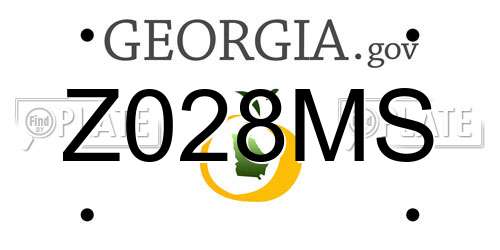 Z028MS Georgia License Plate