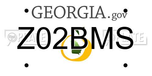 Z02BMS Georgia License Plate