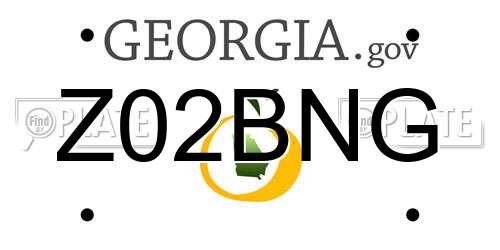 Z02BNG Georgia License Plate