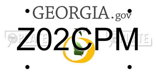 Z02CPM Georgia License Plate