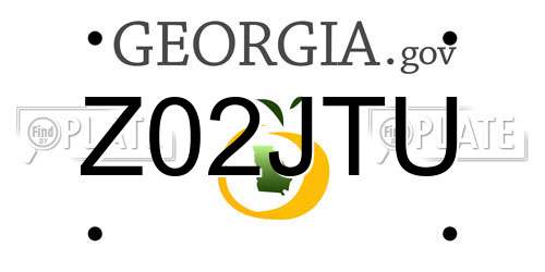 Z02JTU Georgia License Plate
