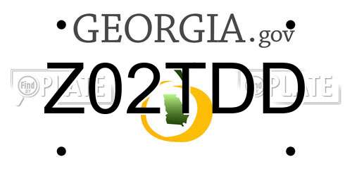 Z02TDD Georgia License Plate