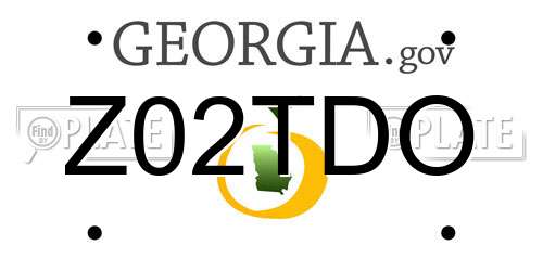 Z02TDO Georgia License Plate