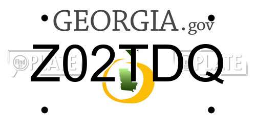 Z02TDQ Georgia License Plate