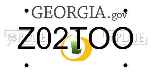 Z02TOO Georgia License Plate