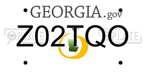 Z02TQO Georgia License Plate