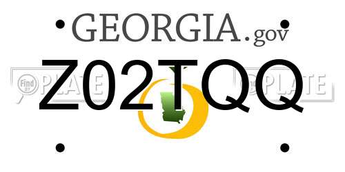 Z02TQQ Georgia License Plate