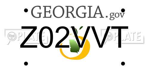 Z02VVT Georgia License Plate