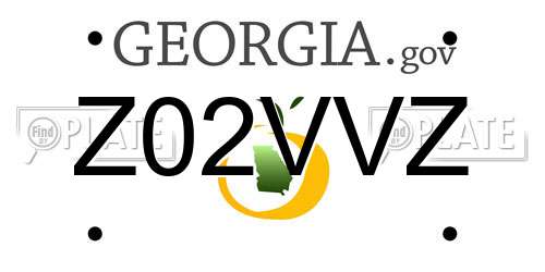 Z02VVZ Georgia License Plate