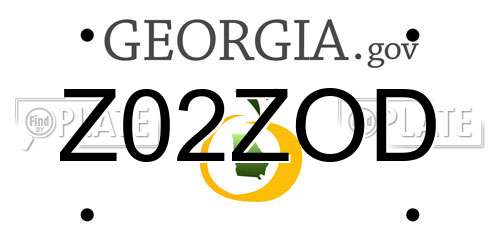 Z02ZOD Georgia License Plate