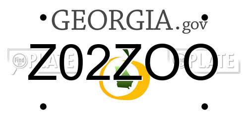 Z02ZOO Georgia License Plate