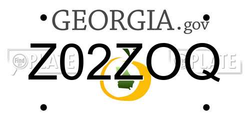 Z02ZOQ Georgia License Plate