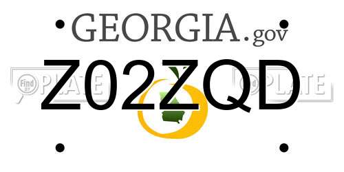 Z02ZQD Georgia License Plate