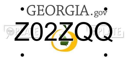 Z02ZQQ Georgia License Plate