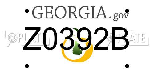 Z0392B Georgia License Plate