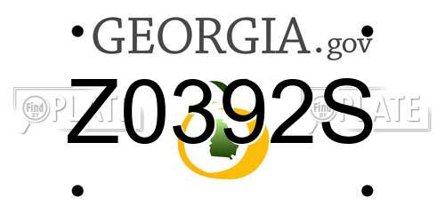 Z0392S Georgia License Plate