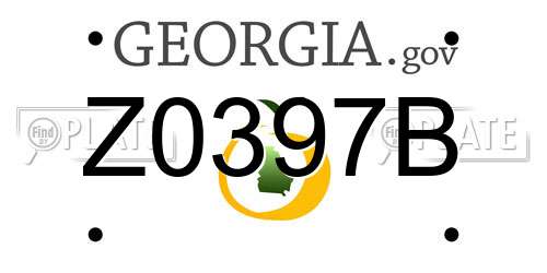 Z0397B Georgia License Plate
