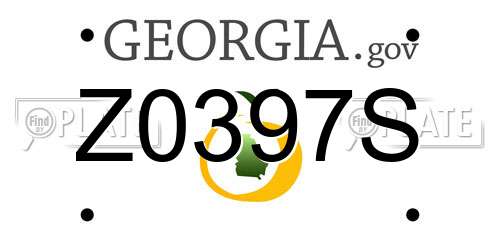 Z0397S Georgia License Plate