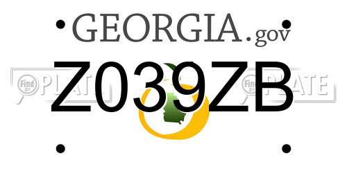 Z039ZB Georgia License Plate
